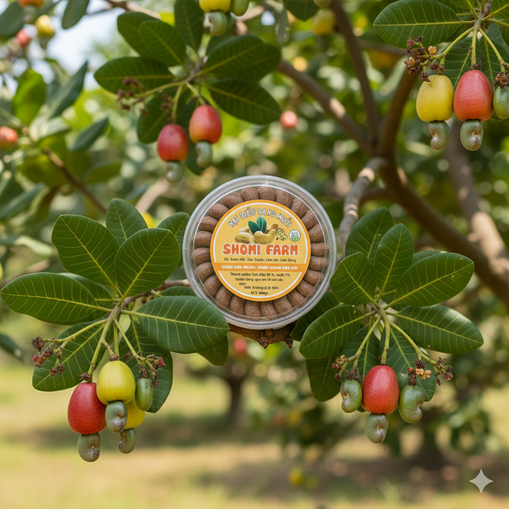 Điều Rang Muối Bình Phước - Hộp Tròn 450g