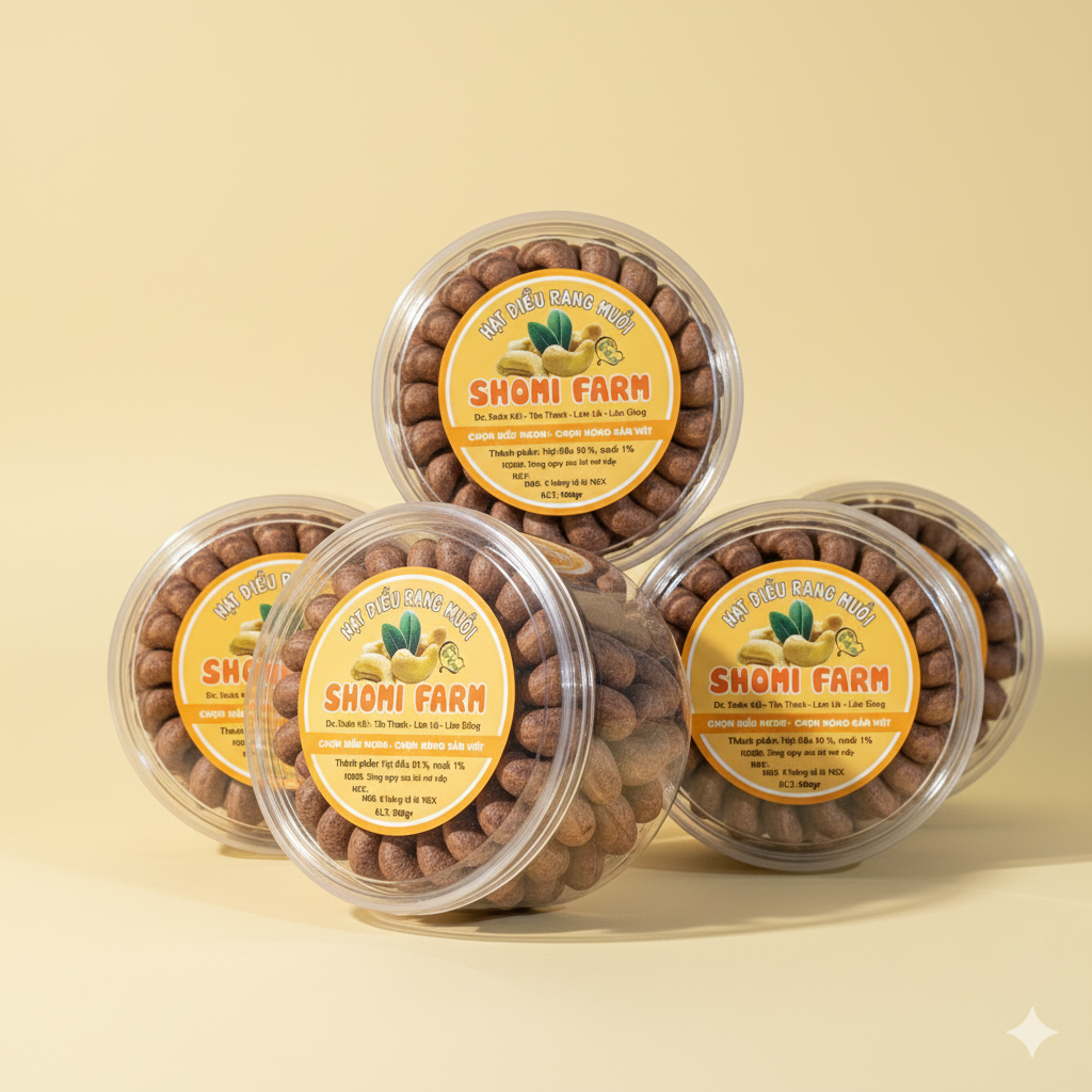 Điều Rang Muối Bình Phước - Hộp Tròn 450g 2